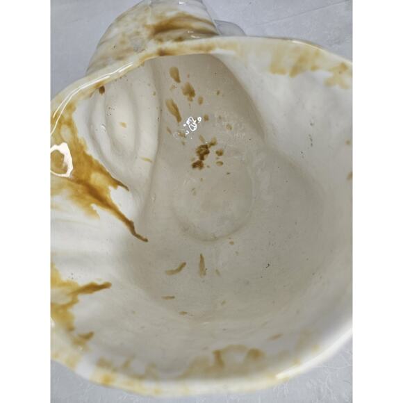 Vintage Sea Shell Nautilus Glazed Terra Cotta Herb Planter Garden Shelf Decor - Picture 3 of 13